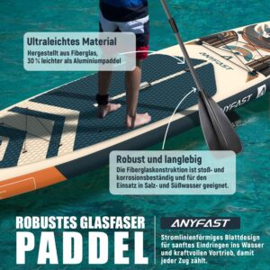 ANYFAST Stand Up Paddleboard, Inflatable, 3.35m x 89cm, 204kg Capacity, Wide, Ultra Stable, Non-Slip, with Pump, Camera Mount, Kid Handle, Leash, Backpack, Accessories (Grün-Ägypten) - Image 5