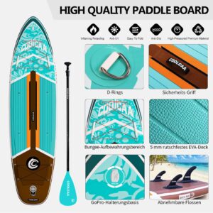 COOLCAA Dolphin Lite SUP Board, 350cm (Extra Groß) Stand Up Paddling Board, Aufblasbares Stand-Up Paddle Board mit 86cm Extra Breit, Fishing Paddleboard mit Zubehör & Tragetasche für Adults, 210 kg - Image 3