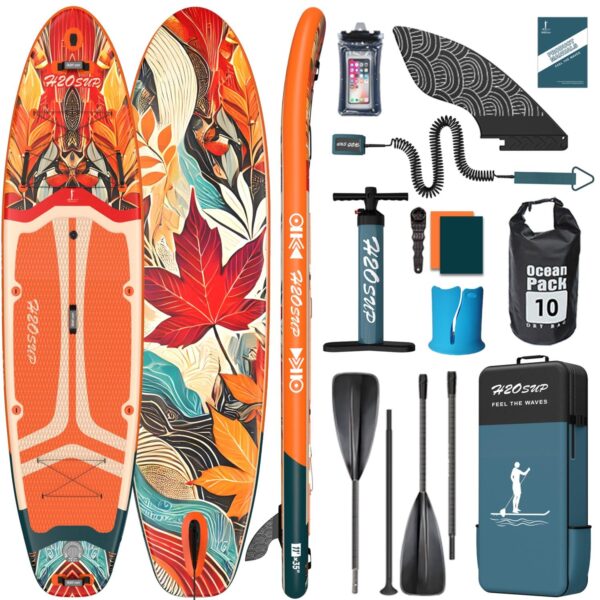 H2OSUP Stand Up Paddling Board-15 cm Dick Aufblasbares SUP Board,mit Rucksack,Haltbares Paddle Board Zubehör