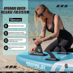TIGERXBANG SUP Boards Stand Up Paddling Board 320x82x15cm, aufblasbare Paddle-Boards mit Doppelschläger-Paddel, Kajak-Sitz, Defender-Pro-Kollektion Blau - Image 5
