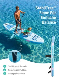 Niphean Stand up Paddling Board mit Sitz, (Ultraleichtes) SUP Board für Frauen, Standup Paddle Board mit +30% Balance StabilTrac-Finne, Anti-Rutsch Inflatable Paddle Board für Yoga&Haustierfreundlich - Image 5