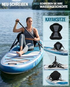 ATPROSS Stand Up Paddling Board mit Sitz & Zubehör Set, 320x84cm Extra Breit SUP Board für 2 Personen, 200kg Tragkraft, Rutschfestes Stand Up Paddle zum Surfen - Image 5
