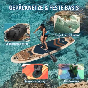 ANYFAST Inflatable Stand Up Paddle Board for Fishing - 11 x 35 Inch Wide, Ultra Stable, with Pump, Camera Mount, Children's Handle, Leash, Backpack and Accessories for Teenagers/Adults (Classic - Image 7