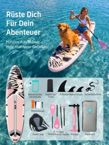 Niphean Stand up Paddling Board mit Sitz und Allem Zubehör, 320cm Paddleboard für Aller Fähigkeitsniveaus, SUP Board 200kg Tragkraft für 2 Personen, Standup Paddle Board for Adults - Image 8