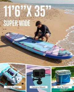ZLX 350cm Extra Groß Stand Up Paddle Board mit Sitz Große Tragfähigkeit 550LB Inflatable SUP Board für Erwachsene Anfängerfreundlich Stabiles Anti-Rutsch-Deck - Image 2