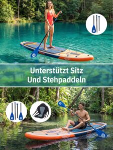 Niphean (Extra Groß) Stand Up Paddling Board, SUP für 2+1 Personen/Familien, SUP Board mit (Anfängergeeignet) StabilTrac Finne, Wasserdichte Handyhülle, Stand Up Paddle Board for Adults, Geschenkideen - Image 8