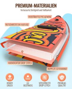 NACATIN 366cm (12ft) aufblasbares SUP Board mit Sitz, breites 91cm (36in) Stand Up Paddling Board für Erwachsene & Familie, mit Einzel-/Doppelpaddel, Kajaksitz, stabiles breites Deck für Anfänger - Image 7
