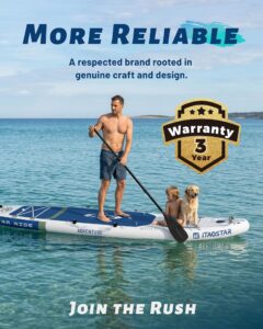 iTAOSTAR A02A 35" Extra Wide Paddle Board, Stand Up Paddle Board with Seat, Stable Wide Inflatable Paddle Boards for Adults/Family/Youth of All Skill Levels - Image 9