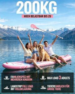 ATPROSS Stand Up Paddling Board mit Zubehör Set, 320x84cm Extra Breit SUP Board für 2 Personen, 200kg Tragkraft, Rutschfestes Stand Up Paddle zum Surfen - Image 2