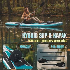 UPWELL 335x86x15cm Aufblasbares Stand Up Paddling Board mit Sitz, SUP Board Standup Paddle Board Paddleboard, Cyclone - Image 6