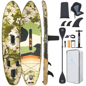 ZLX SUP Board 350cm Extra Groß, Stand Up Paddling Board Aufblasbar mit Sitz, 550LB Tragfähigkeit, Stabil Anfängerfreundlich, Anti-Rutsch-Deck, Stand Up Paddle Board Zubehör Set