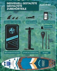 ATPROSS Stand Up Paddling Board mit Zubehör Set, 320x84cm Extra Breit SUP Board für 2 Personen, 200kg Tragkraft, Rutschfestes Stand Up Paddle zum Surfen - Image 7