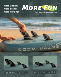 iTAOSTAR C03A 35" Super Wide Paddle Board, mehr Spaß aufblasbares Paddelbrett mit 5 Flossen, 12 Fuß Stand Up Paddle Board mit Premium-SUP-Zubehör für Erwachsene Aller Könnensstufen - Image 5