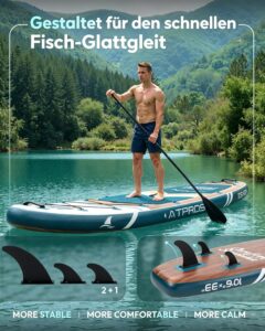 ATPROSS Stand Up Paddling Board mit Zubehör Set, 320x84cm Extra Breit SUP Board für 2 Personen, 200kg Tragkraft, Rutschfestes Stand Up Paddle zum Surfen - Image 4