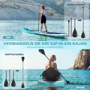 Paddleboards für Erwachsene, NACATIN Aufblasbares Stand Up Paddle Board mit 10'6" SUP Paddleboard, verstellbarem Paddel, Pumpe, Rucksack, Trockensack, ideal für alle Könnerstufen - Image 2