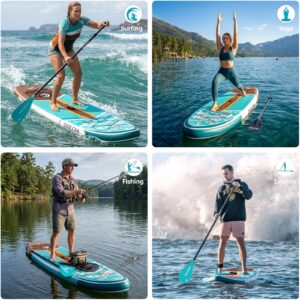 COOLCAA Dolphin Lite SUP Board, 350cm (Extra Groß) Stand Up Paddling Board, Aufblasbares Stand-Up Paddle Board mit 86cm Extra Breit, Fishing Paddleboard mit Zubehör & Tragetasche für Adults, 210 kg - Image 6