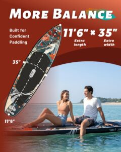 iTAOSTAR N01CP 35" extrabreites aufblasbares Stand-Up-Paddleboard mit Sitz – stabiles SUP für Erwachsene – tragbares Paddleboard für Yoga, Surfen, Angeln – inklusive komplettem Zubehörset - Image 3