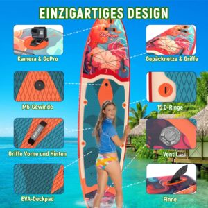 H2OSUP Stand Up Paddling Board-15 cm Dick Aufblasbares SUP Board,mit Rucksack,Haltbares Paddle Board Zubehör - Image 3
