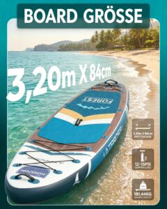 ATPROSS Stand Up Paddling Board mit Zubehör Set, 320x84cm Extra Breit SUP Board für 2 Personen, 200kg Tragkraft, Rutschfestes Stand Up Paddle zum Surfen - Image 3