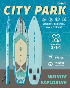 iTAOSTAR C03A 35" Super Wide Paddle Board, mehr Spaß aufblasbares Paddelbrett mit 5 Flossen, 12 Fuß Stand Up Paddle Board mit Premium-SUP-Zubehör für Erwachsene Aller Könnensstufen - Image 2