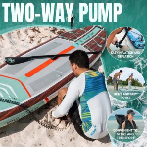 ATPROSS 350x89x15cm Inflatable Paddle Board, 200kg Extra Wide Stand Up Paddleboard for Adults with Premium SUP Accessories Kit & Backpack, Blow Up Kayak Non-Slip Stable Deck Boat for Yoga Fishing Surf - Image 2
