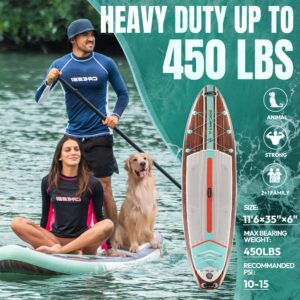 ATPROSS 350x89x15cm Inflatable Paddle Board, 200kg Extra Wide Stand Up Paddleboard for Adults with Premium SUP Accessories Kit & Backpack, Blow Up Kayak Non-Slip Stable Deck Boat for Yoga Fishing Surf - Image 4
