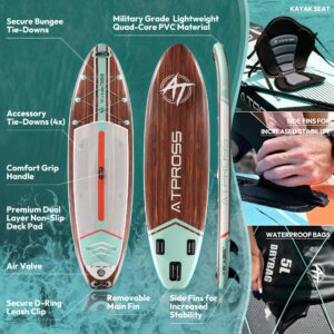 ATPROSS 350x89x15cm Inflatable Paddle Board, 200kg Extra Wide Stand Up Paddleboard for Adults with Premium SUP Accessories Kit & Backpack, Blow Up Kayak Non-Slip Stable Deck Boat for Yoga Fishing Surf - Image 5