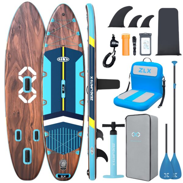 ZLX Stand Up Paddling Board 350x89cm,SUP Board Set,Stand Up Paddle mit Einzigartige Mittelfinne,Rutschfester Deckpad,Standup Paddle Board 250kg Tragkraft,für Erwachsene,Anfänger,alle Könnensstufen